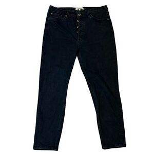 RE/DONE womens 30 black ankle noir button fly originals denim jeans EUC
